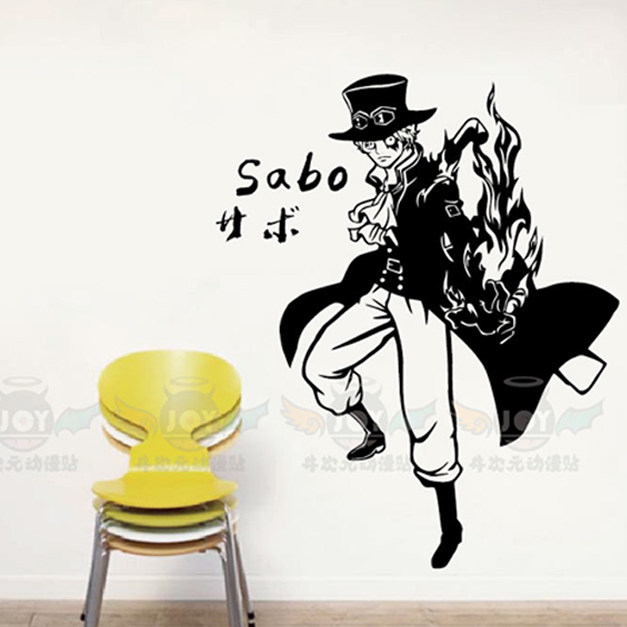 海贼王 萨博周边 墙贴壁纸壁画宿舍装饰海报车贴门贴窗贴防水镂空