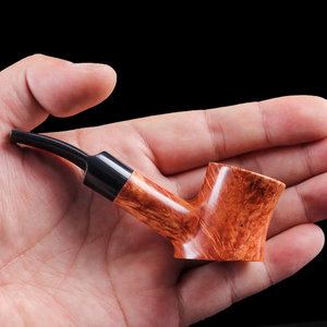 石楠木实木小号中号烟斗老式旱烟斗平底便携式带滤芯烟丝斗送配件