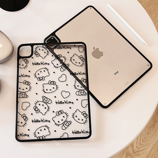 满屏KT猫彩绘ipad10保护壳抗弯air654平板保护套苹果第11代亚克力mini6防弯壳2025新款Air7硬壳适用10.2寸