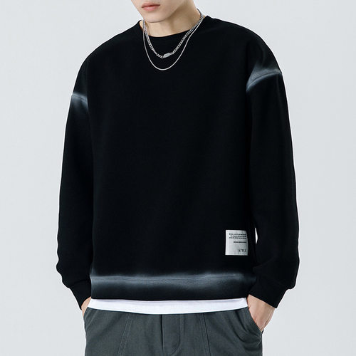 秋冬加厚潮牌男士宽松印花卫衣