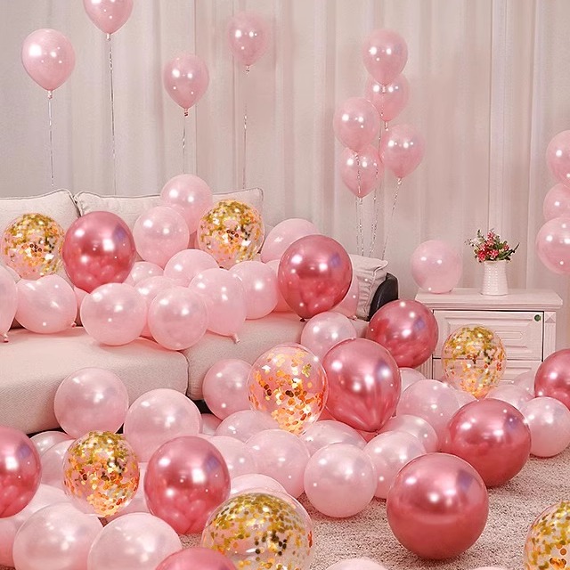 网红粉色气球装饰婚礼结婚布置生日派对情人节求婚表告白场景汽球