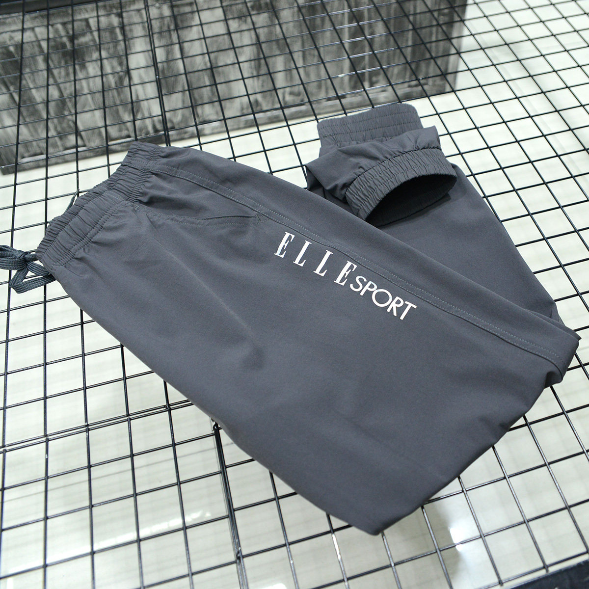 速干裤男夏季薄款 出口订单 修身弹力透气快干印花运动休闲九分裤