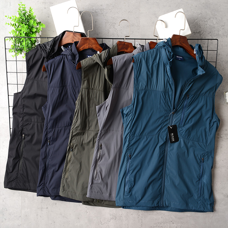 合体夏季拉链拆卸帽速干马甲