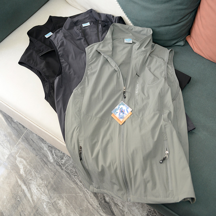 速干马甲薄款弹力透气立领户外男