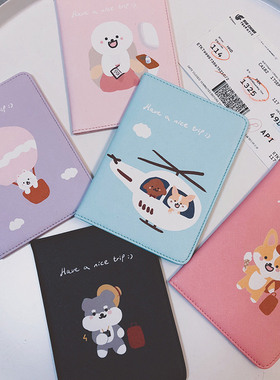 LA WEST可爱护照夹旅行收纳卡包证件套便携小PU女生韩式超薄简约