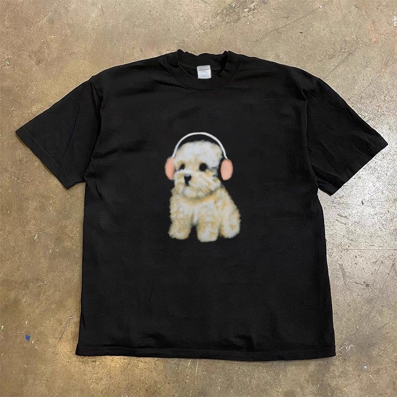 thumbnail for Zhang Xian's personality 260 grams of heavy cotton! Maltese fashion brand print ins short sleeve T-shirt oversize