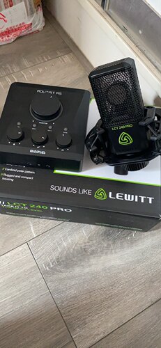 二手midiplus迷笛rs外置声卡莱维特电容麦克风话筒套装包调试机架