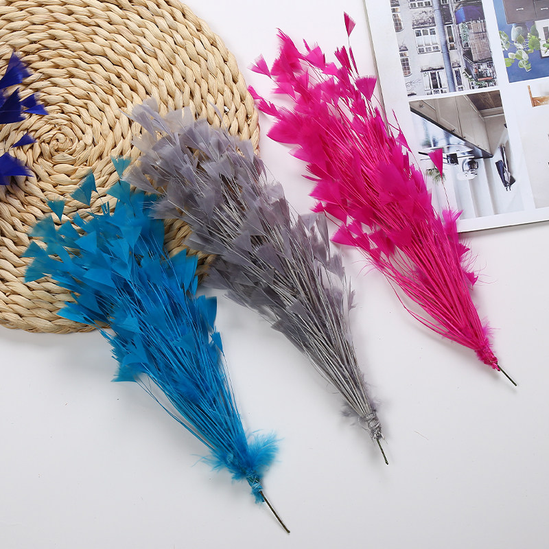 厂家三角铁丝羽毛花羽毛头饰发夹舞台表演舞会聚会婚庆用品