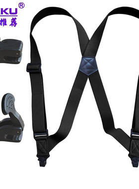 英伦工作一体式背带夹枪套式背带夹玉米纹男士西裤吊裤带侧夹吊带