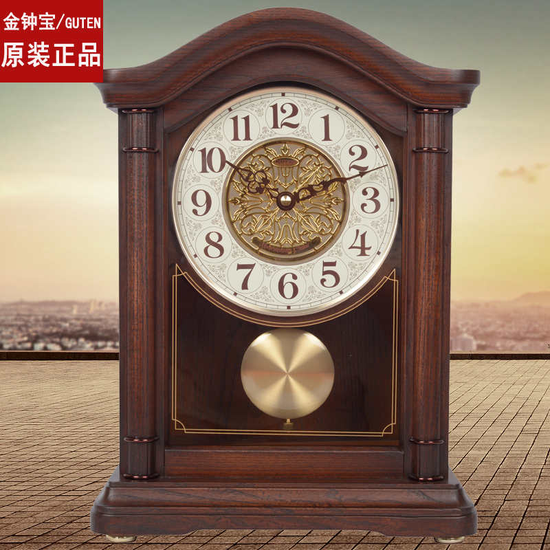 正品金鐘寶進口水曲柳復古鐘表
