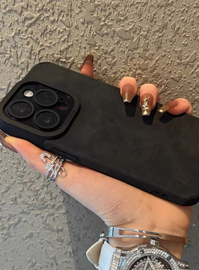 黑底翻毛皮适用IQOOZ9 TURBO手机壳IQOO NEO9SPRO硅胶NEO9/13全包6/7/8PRO简约11s皮质U5防摔U3软壳Z1/Z6男女