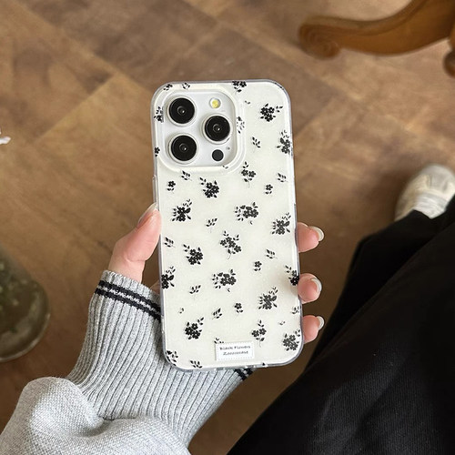 法式黑色小碎花K12适用OPPO Reno13/11手机壳9/10PRO+新款Find X8双层7全包6/5K防摔A58/A3X/A96/57/A93S女款