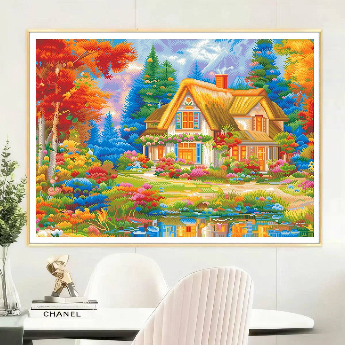 梦幻森林小屋十字绣线绣自己绣2026新款客厅风景画爆款年轻人满绣