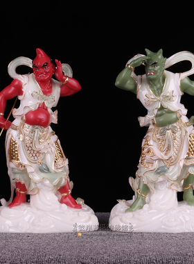 神像妈祖左右护法汉白玉千里眼