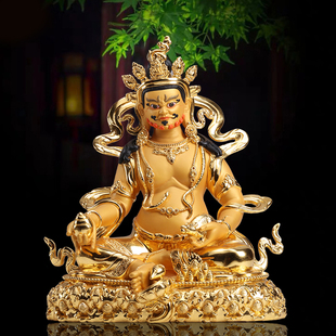 纯铜黄财神佛像藏传密宗财神菩萨藏巴拉财神摆件五方财神护法之主
