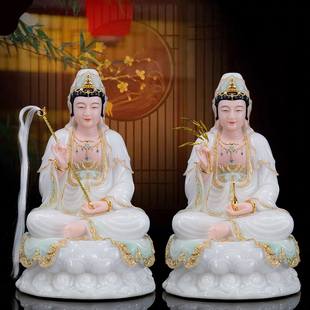 慈航道人神像仙姑真人大士慈航真人佛像汉白玉摆件新品