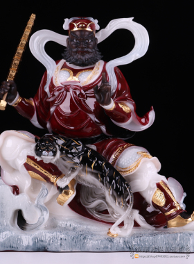 武财神赵公明圣丰神像龙虎玄坛爷赵元帅汉白玉神像招财摆件