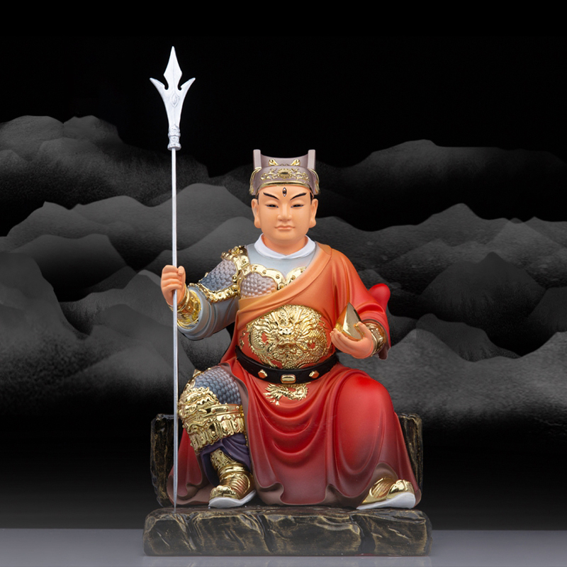 汉白玉华光天君现代中式桌面摆件