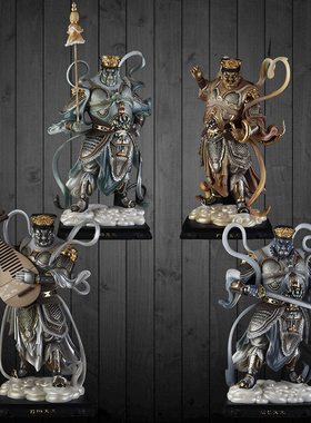 汉白玉四大天王神像佛堂金刚护法
