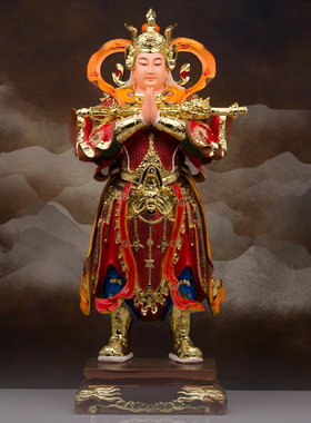 韦陀菩萨树脂神像朝天韦驮佛像伽蓝关公护法人物玄关供奉摆件新品