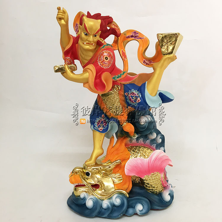 16寸敦煌彩贴金魁星站魁星魁星踢斗神像佛像神像新品