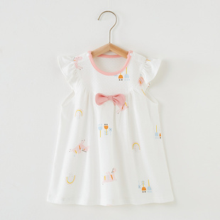 2岁薄款 公主睡裙 洋气小裙子婴幼儿背心纯棉连衣裙0 女宝宝夏季