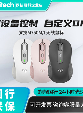 罗技M750无线蓝牙静音便携台式笔记本可跨屏多设备切换鼠标