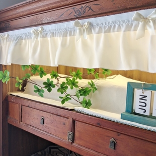 15cm花边窗帘头幔帘头窗帘幔自粘魔术贴头幔飘窗眉头帘短帘装 饰窗