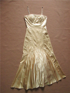 10.29外贸工厂晚礼服裙时尚金色锦缎钉珠吊带鱼尾裙表演特大码