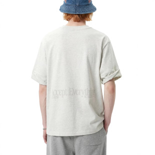 街头潮牌风休闲短袖 重磅印花T恤26春夏新品 上衣 260G卷袖 捷展男装