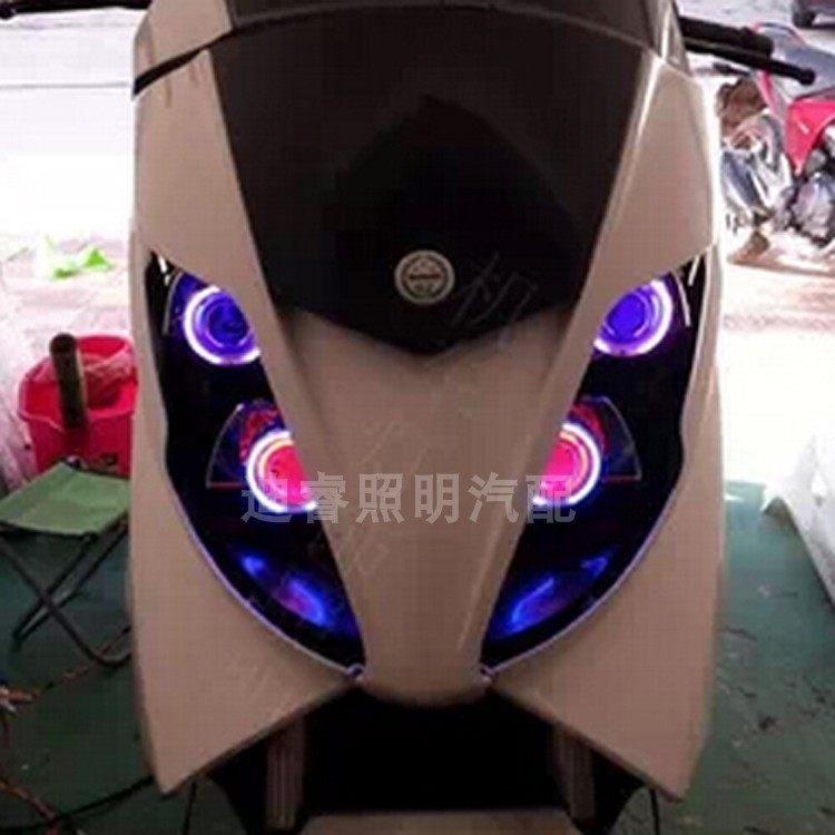 贝纳利银刃BJ250T-8前照灯改装天使眼日行灯摩托车氙气灯大灯总成