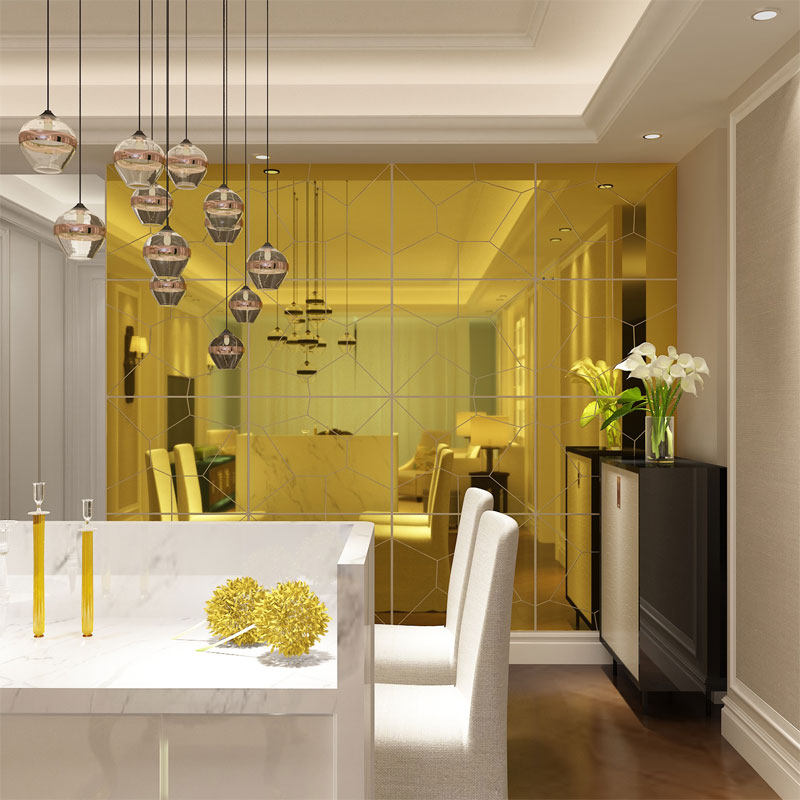 儿童学拼图 七巧几何拼镜贴 儿童墙贴 3d立体 儿童房贴画男孩女孩