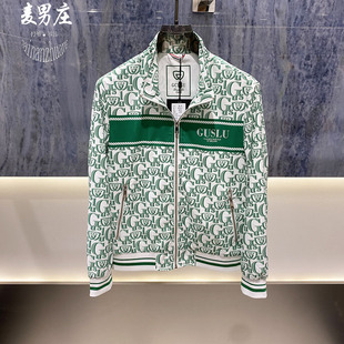 欧货潮牌男士26春夏新款翻领字母拼色百搭短款长袖夹克外套薄款爆