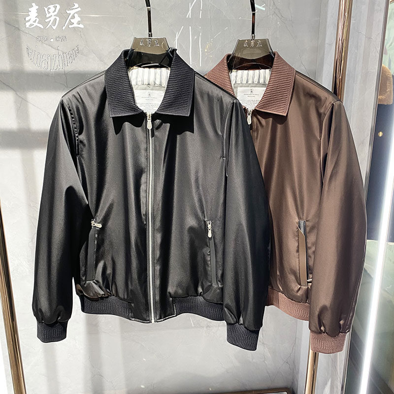 高端欧货男士冬季针织羽绒夹克