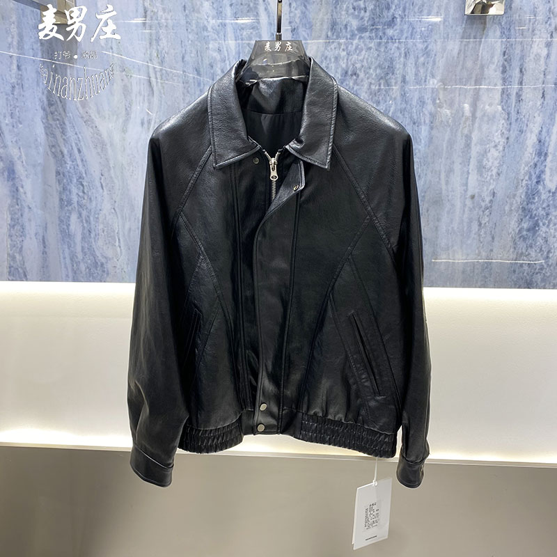 高端欧货男士秋冬翻领夹克外套