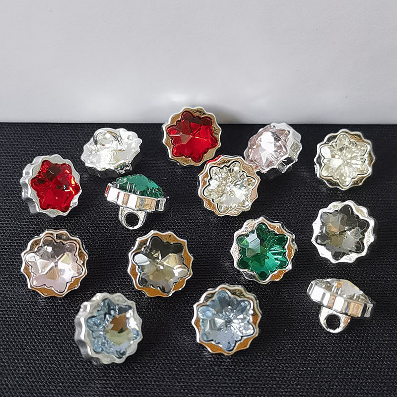 新品五角星莲花水晶钻石扣子男女士春夏衬衫针织开衫白银底金属扣,居家布艺,纽扣,淘宝优惠券,粉丝福利购,淘宝优惠卷