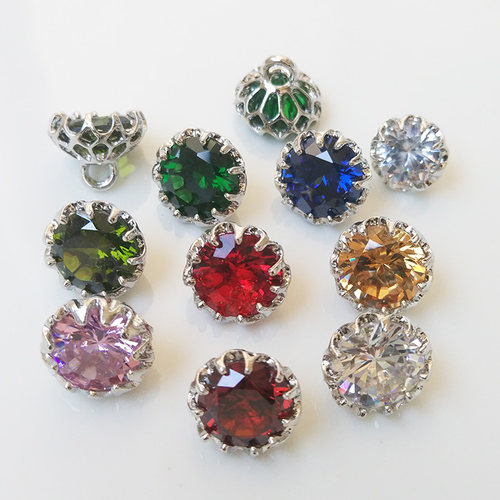 爆闪锆石水晶钻石衬衣衬衣纽扣