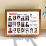 儿童成长记录相框托班小班到大学工作一寸两寸证件照相片实木摆台