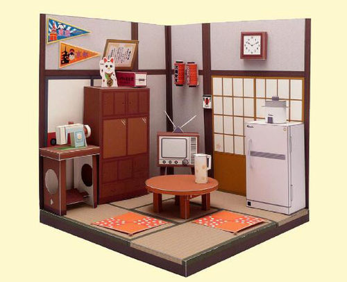 建筑场景拼装玩具3d纸模型