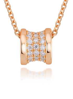 925银莫桑石小蛮腰项链经典百搭路路通满钻轻奢精致气质吊坠女款