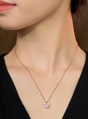 925银莫桑钻蝴蝶结项链锁骨链女