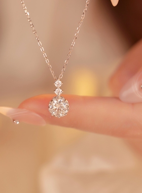 925银莫桑石克拉钻项链