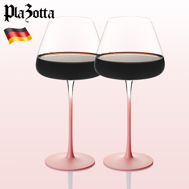 德国plazotta红酒杯酒具渐变粉法式高脚杯轻奢感仙女香槟葡萄酒杯