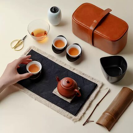 丸子家 安藤雅信同款旅行茶具套装茶盒茶箱户外整套