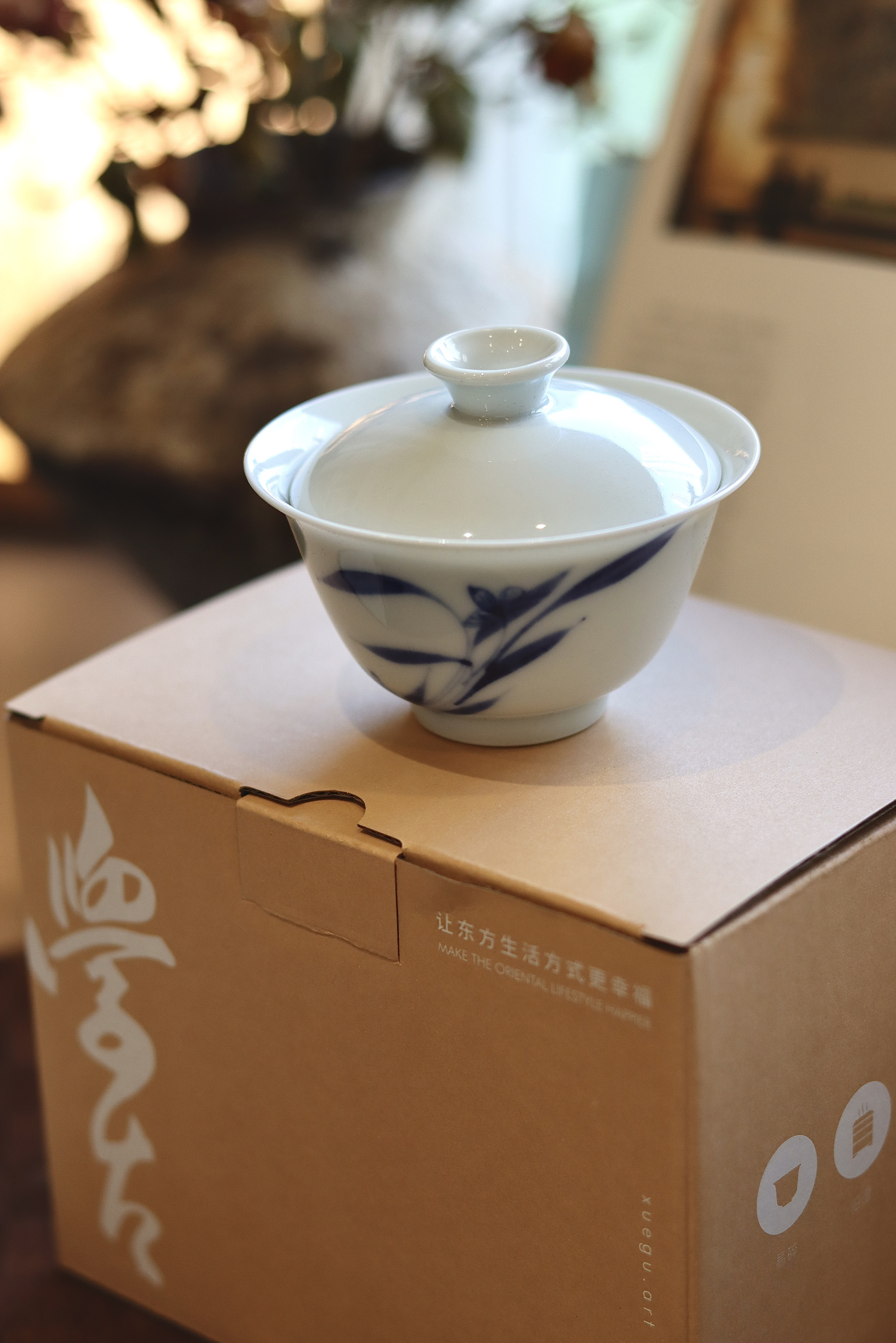 学古|兰花沁香盖碗 不烫手景德镇薄胎盖碗高档 130ml额