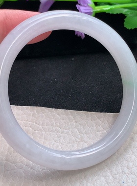 n自然光55*9*8.5圆镯 天然缅甸翡翠a货手镯白色清透叮当镯子手镯