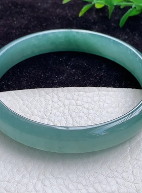 ll自然光69大圈口冰种危料翡翠手镯冰透蓝水清秀宽边玉手镯平安镯