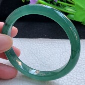 mq自然光59 7.3平安镯危料天然翡翠a货手镯冰蓝宽边珠宝玉手环
