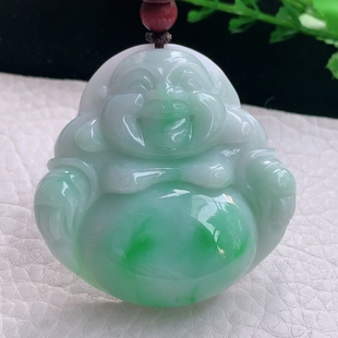 毛衣坠 12.3天然缅甸翡翠飘绿大佛公吊坠 zen实拍48.6 47.8