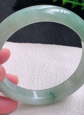 ss大圈口62.3*12.5*9平安镯 天然缅甸翡翠a货冰胶大气珠宝玉手镯